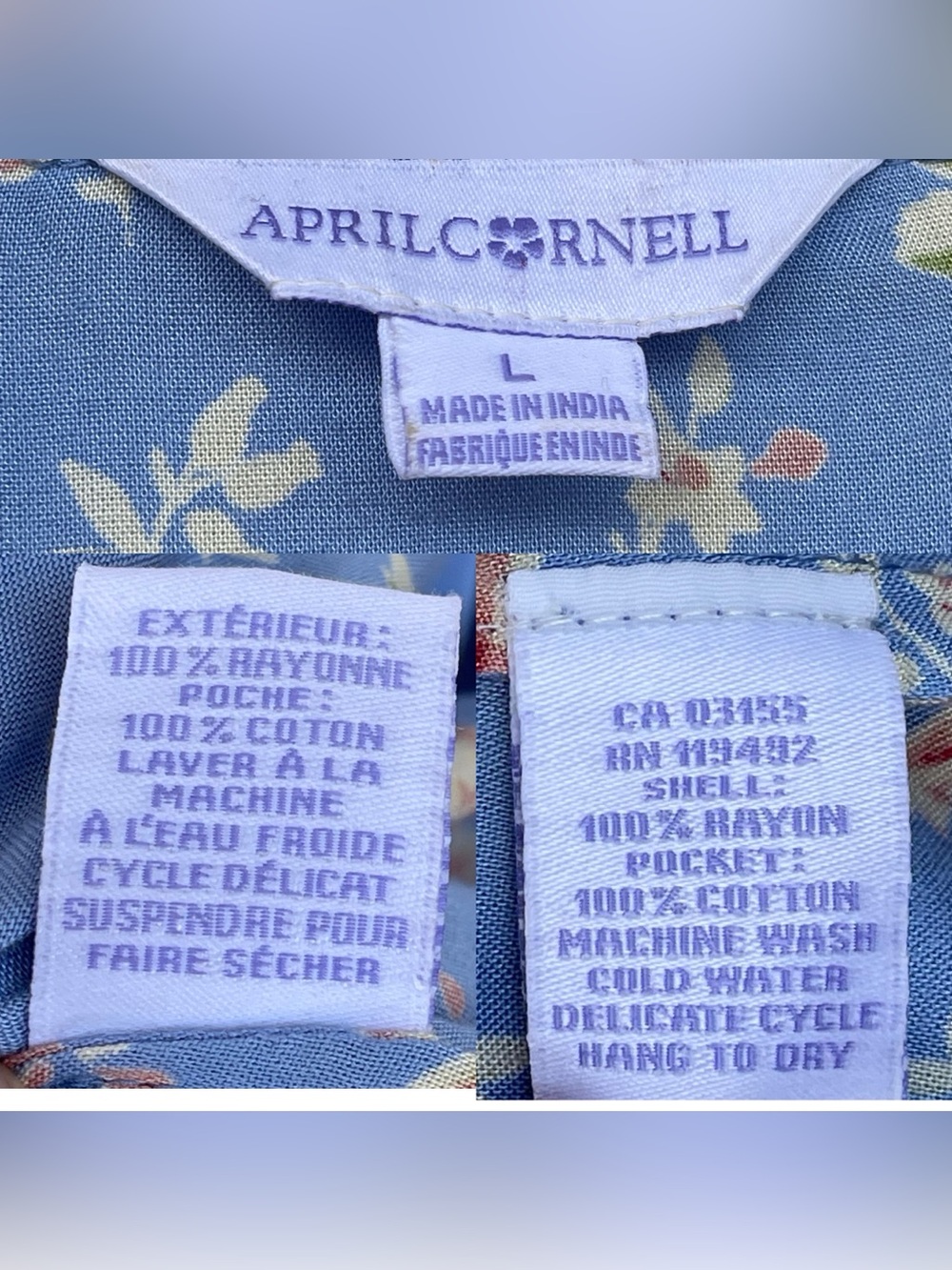 April Cornell Grandmacore Floral Button Front Dress Size Large Pockets - Picture 14 of 14